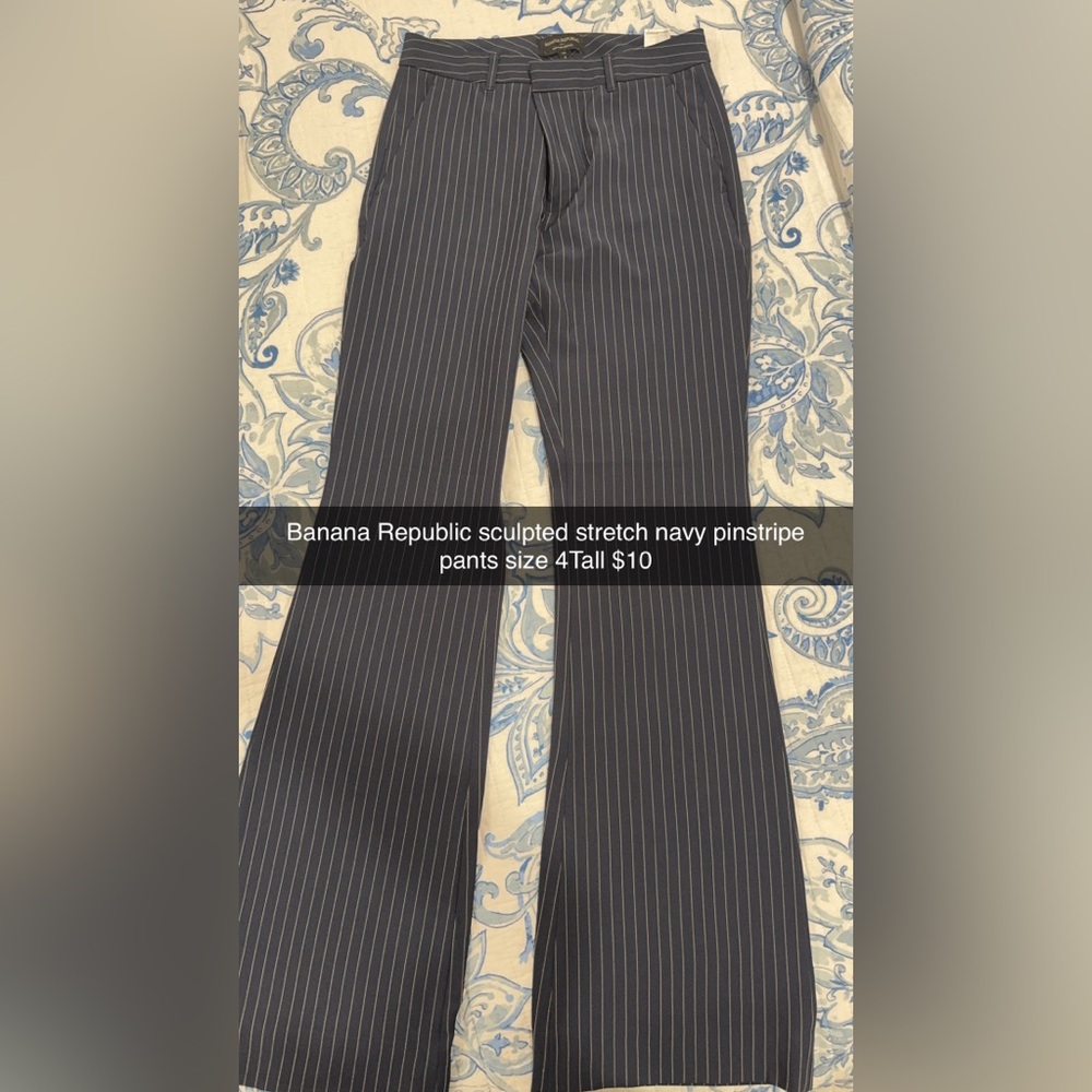 Banana Republic navy pinstripe pants size 4 tall $10